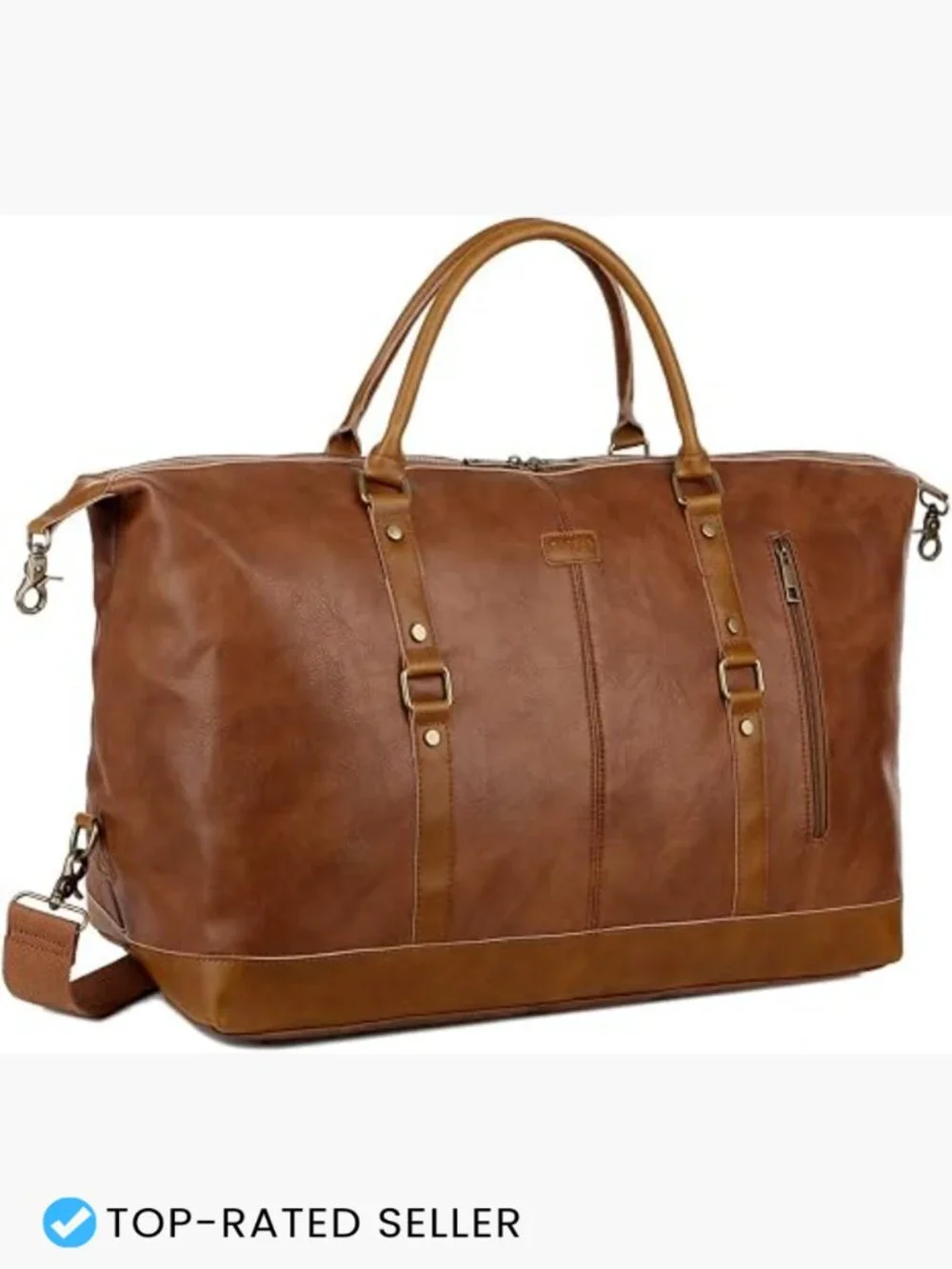 Vegan Leather Travel Duffel Tote Weekender Bag Overnight Carry On Gym Sport